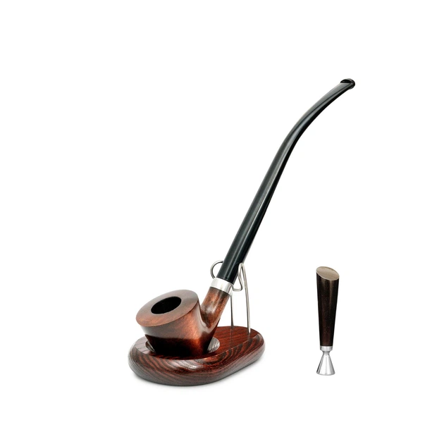 Длинная трубка из дерева груши Churchwarden с подставкой KAF1 и тампером - Фото 1 Длинная трубка из дерева груши Churchwarden с подставкой KAF1 и тампером - изображение 1