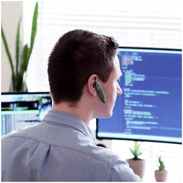 Bluetooth-гарнитура Hoco E60 Black противоударная для бизнеса - изображение 8