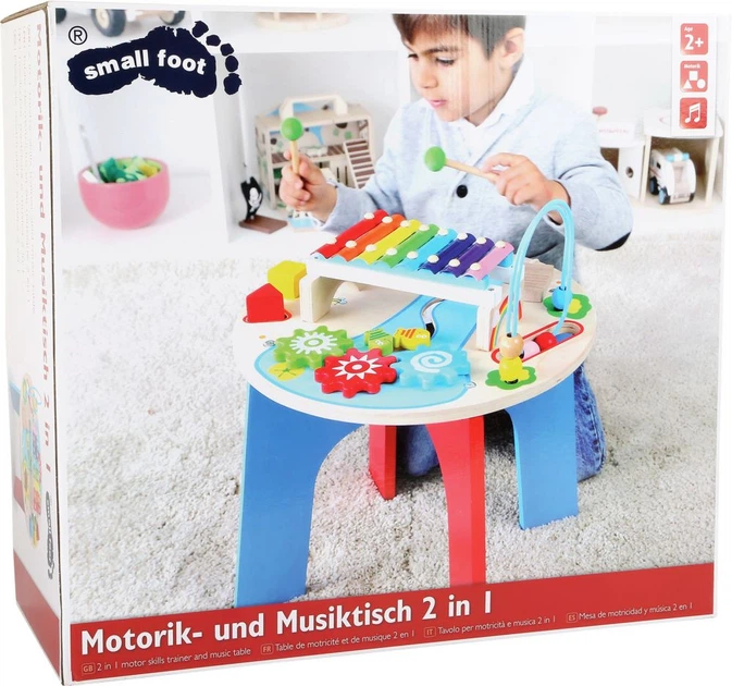 Музичний та навчальний дерев'яний столик 2-в-1 Small Foot 10321 (4020972103215) - зображення 3