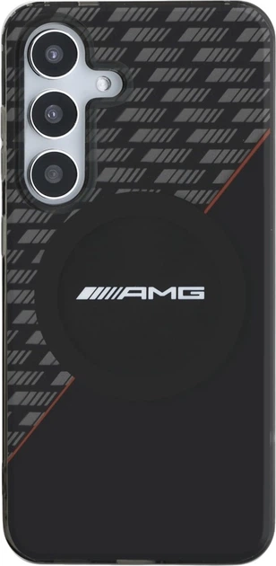 Etui plecki AMG Double Layer Rhombs MagSafe do Samsung Galaxy S25+ Black/Red (3666339421823) - obraz 3