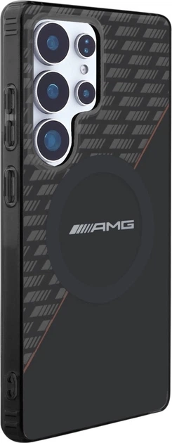 Etui plecki AMG Double Layer Rhombs MagSafe do Samsung Galaxy S25 Ultra Black/Red (3666339421830) - obraz 4
