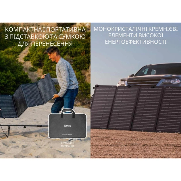 Солнечная панель Litheli 100W IP65 складная с сумкой HDSYR_14690 - изображение 5