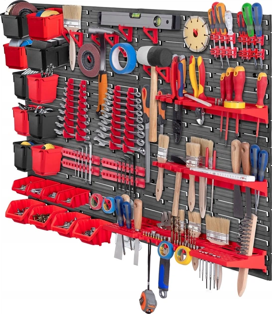 Tablica narzędziowa Kadax K7661 ścianka warsztatowa 116 x 78 cm 61 elementów (5903699468135) - obraz 2