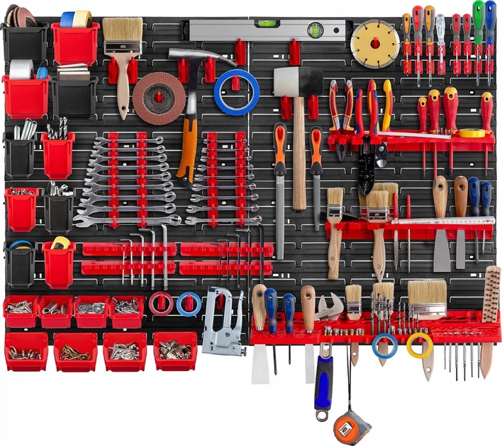Tablica narzędziowa Kadax K7661 ścianka warsztatowa 116 x 78 cm 61 elementów (5903699468135) - obraz 4