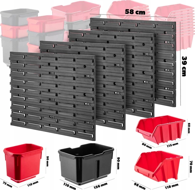 Tablica narzędziowa Kadax K7661 ścianka warsztatowa 116 x 78 cm 61 elementów (5903699468135) - obraz 5