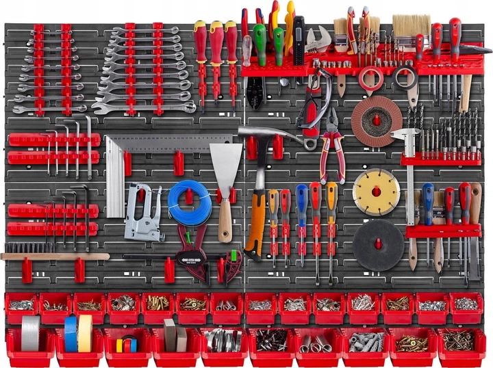 Tablica narzędziowa Kadax K7647 ścianka warsztatowa 116 x 78 cm 67 elementów (5903699467992) - obraz 4