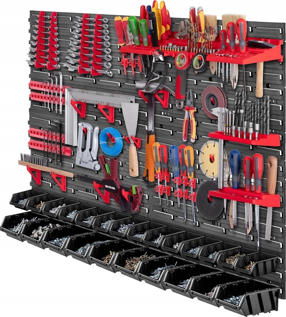 Tablica narzędziowa Kadax K7648 ścianka warsztatowa 116 x 78 cm 67 elementów (5903699468005) - obraz 2