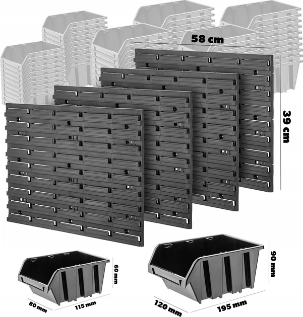 Tablica narzędziowa Kadax K7648 ścianka warsztatowa 116 x 78 cm 67 elementów (5903699468005) - obraz 5