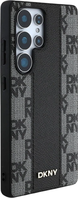 Etui plecki DKNY Leather Checkered Pattern MagSafe do Samsung Galaxy S25 Ultra Black (3666339423568) - obraz 4