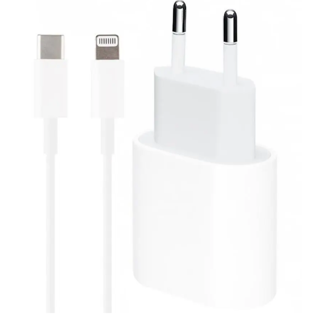 Комплект быстрой зарядки для Apple iPhone, сетевое зарядное устройство 20W USB-C Power Adapter (Type-C) и кабель зарядки USB-C to Lightning A2347 - изображение 6
