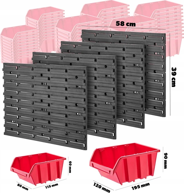 Tablica narzędziowa Kadax K7649 ścianka warsztatowa 116 x 78 cm 89 elementów (5903699468012) - obraz 5