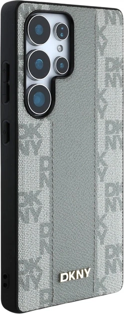 Etui plecki DKNY Leather Checkered Pattern MagSafe do Samsung Galaxy S25 Ultra Taupe (3666339423599) - obraz 4