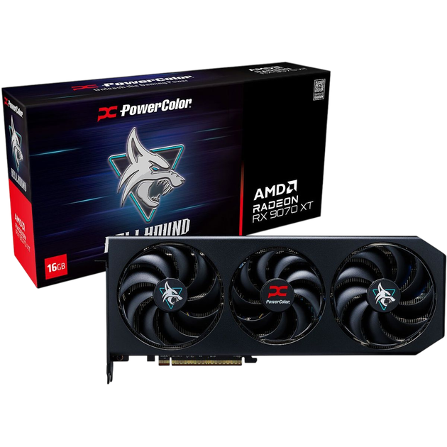 Відеокарта AMD Radeon RX 9070 XT 16GB PowerColor Hellhound (RX 9070 XT 16G-L/OC) - Фото 1 Відеокарта AMD Radeon RX 9070 XT 16GB PowerColor Hellhound (RX 9070 XT 16G-L/OC) - изображение 1