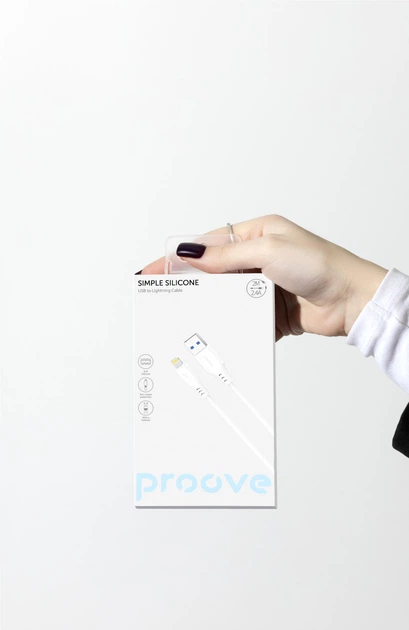 Кабель Proove Simple Silicone USB to Lightning 2.4A 1 м White (636100003) - Фото 4 Кабель Proove Simple Silicone USB to Lightning 2.4A 1 м White (636100003) - изображение 4