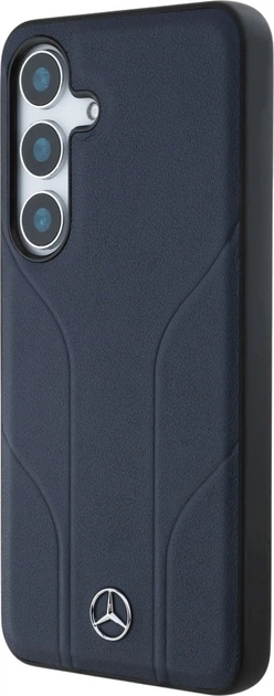 Панель Mercedes Leather Debossed Lines MagSafe для Samsung Galaxy S25 Blue (3666339423858) - зображення 2