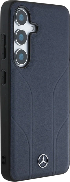 Панель Mercedes Leather Debossed Lines MagSafe для Samsung Galaxy S25 Blue (3666339423858) - зображення 4