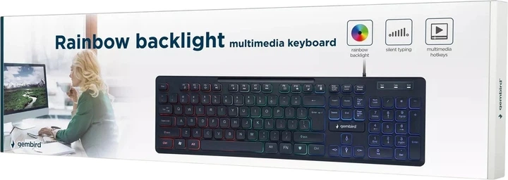 Klawiatura przewodowa Gembird Multimedia Keyboard USB Black (KB-UML-02) - obraz 3