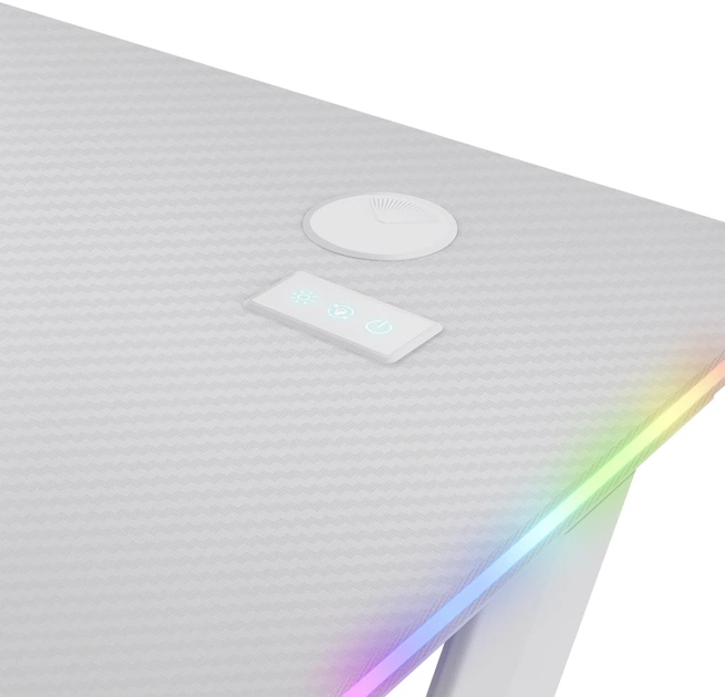 Комп'ютерний стіл Trust GXT709W Luminus RGB 25328 Білий (8713439253283) - зображення 6