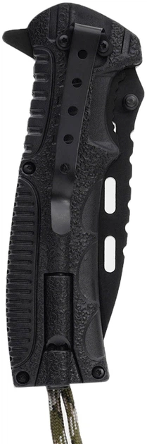 Nóż składany Mil-Tec 15318410 z kamuflażowym sznurkiem z paracordu i krzesiwem (4046872393679) - obraz 7