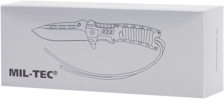 Nóż składany Mil-Tec 15318410 z kamuflażowym sznurkiem z paracordu i krzesiwem (4046872393679) - obraz 9