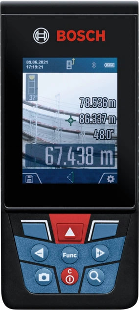 Лазерний далекомір Bosch Professional GLM 150-27 C 0601072Z00 + Кабель Micro USB + Захисний чохол + Ремінь для перенесення (4059952614304) - зображення 1