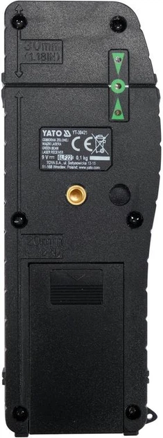 Приймач Yato YT-30421 з тримачем лазерного зеленого променя живлення - батарея 9 В 6LF22 діап. 1-70 м (5906083115721) - зображення 4