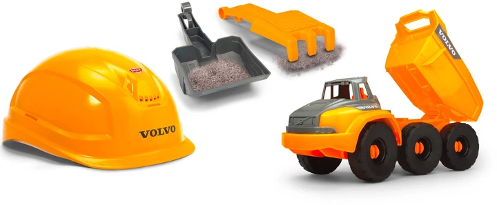 Zestaw do zabawy Dickie Toys Volvo Wywrotka z kaskiem i łopatą 26 cm 3729014 (4006333100734) - obraz 2
