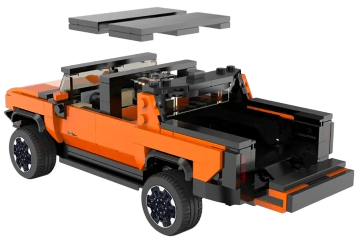 Samochód-klocki Rastar Bricks Hummer EV 1:30 Pomarańczowy 4540088 (6930751322899) - obraz 4