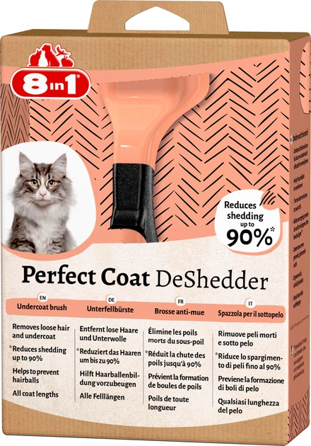 Дешеддер для котів 8in1 Perfect Coat 4.5 см Помаранчевий (151869) - зображення 6