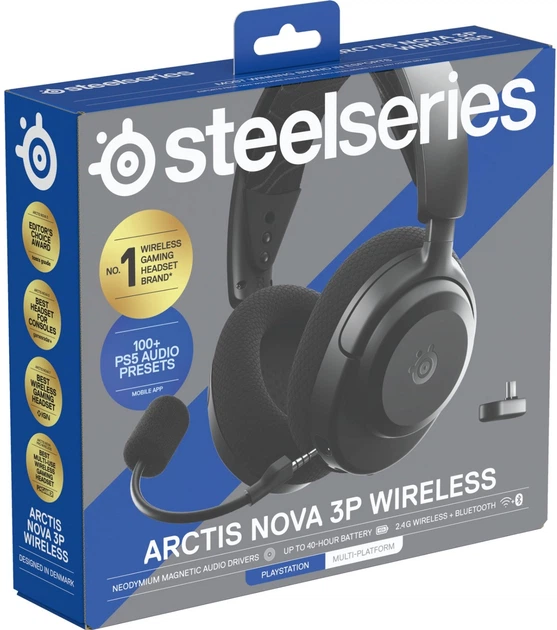 Навушники SteelSeries Arctis Nova 3P Wireless MultiPlatform Black (5707119059510) - зображення 5