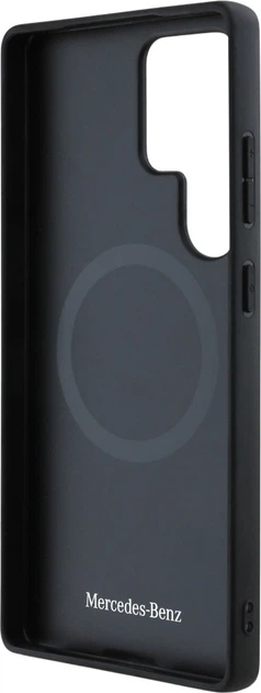 Панель Mercedes Leather Contrasted Blue Horizontal Curve MagSafe для Samsung Galaxy S25 Ultra Black (3666339423964) - зображення 5