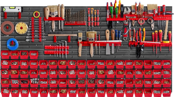 Дошка для інструментів Kadax K7727 стінка для майстерні 156 x 78 см 101 елемент (5903699468791) - зображення 2