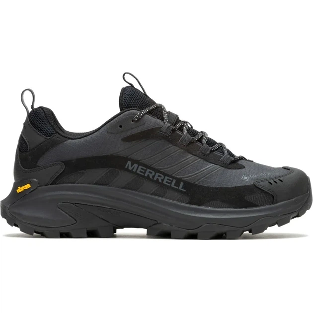 Трекинговые кроссовки мужские для гор с мембраной Gore Tex водонепроницаемая обувь для туризма путешествий города подошва Vibram защитный каблук и носок Merrell Moab Speed 2 GTX Mns black 49 (100083551) - изображение 3