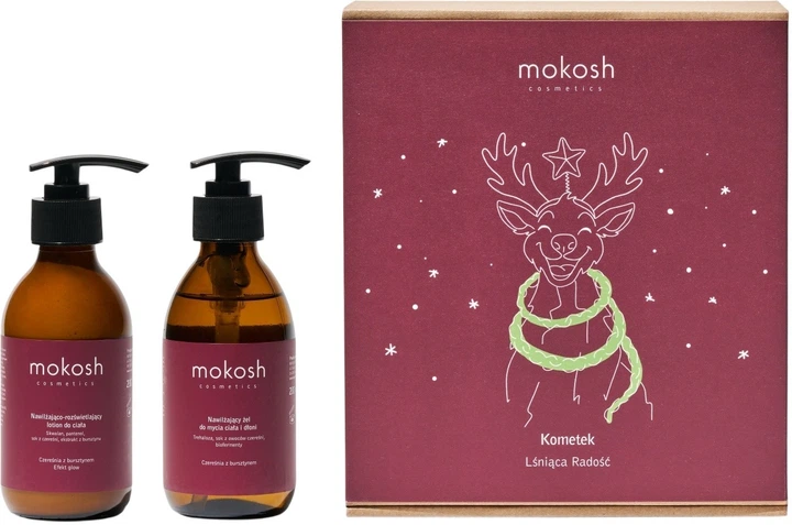 Набір для догляду за тілом Mokosh Kometek Lśniąca Radość Гель для миття тіла та рук зволожувальний 200 мл + Лосьйон зволожувально-освітлювальний 200 мл (5902729030083) - зображення 1