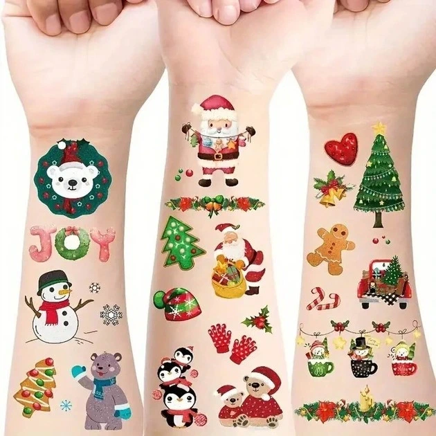 Набір дитячих тимчасових тату "Різдво та Новий рік № 1" tattoo-mini-set-cmas-30-1 - Фото 2 Набір дитячих тимчасових тату "Різдво та Новий рік № 1" tattoo-mini-set-cmas-30-1 - зображення 2