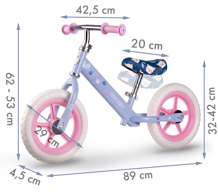 Rowerek biegowy Ricokids Kotek Fioletowy RK-607 (5903890630270) - obraz 7