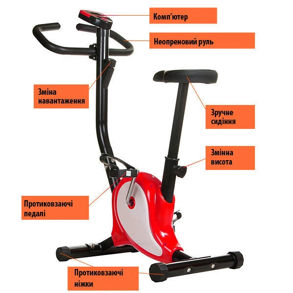 Велотренажер домашний с монитором Total Sport Evo (до 100 кг/175 см) Orange - Фото 2 Велотренажер домашний с монитором Total Sport Evo (до 100 кг/175 см) Orange - изображение 2