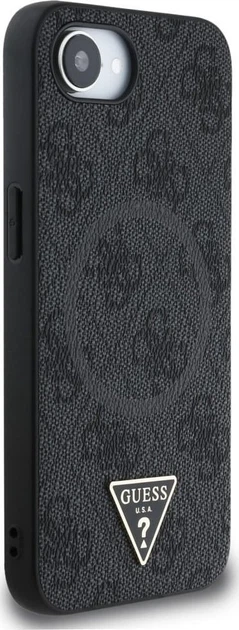 Панель Guess 4G Ring Triangle Logo with MagSafe для Apple iPhone 16e Black (GUHMPSE4P4TDPK) - зображення 3