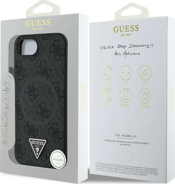 Панель Guess 4G Ring Triangle Logo with MagSafe для Apple iPhone 16e Black (GUHMPSE4P4TDPK) - зображення 8