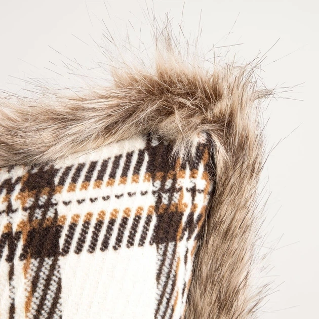 Наволочка Homla Abedo у клітинку з хутряною облямівкою 45 x 45 см (5906496749537) - зображення 2