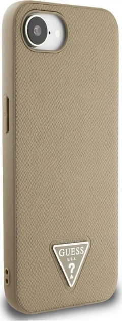 Панель Guess Grained Triangle with MagSafe для Apple iPhone 16e Brown (GUHMPSE4PGTSPSW) - зображення 3