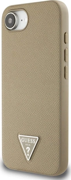 Панель Guess Grained Triangle with MagSafe для Apple iPhone 16e Brown (GUHMPSE4PGTSPSW) - зображення 4