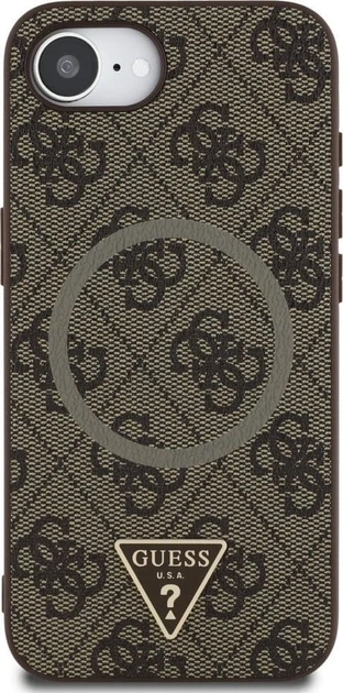 Панель Guess 4G Ring Triangle Logo with MagSafe для Apple iPhone 16e Brown (GUHMPSE4P4TDPW) - зображення 2