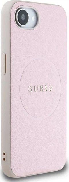 Панель Guess Grained Gold Ring with MagSafe для Apple iPhone 16e Pink (GUHMPSE4PGHSMMP) - зображення 3