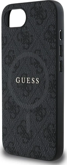 Панель Guess 4G Collection Leather Metal Logo with MagSafe для Apple iPhone 16e Black (GUHMPSE4G4GFRK) - зображення 6