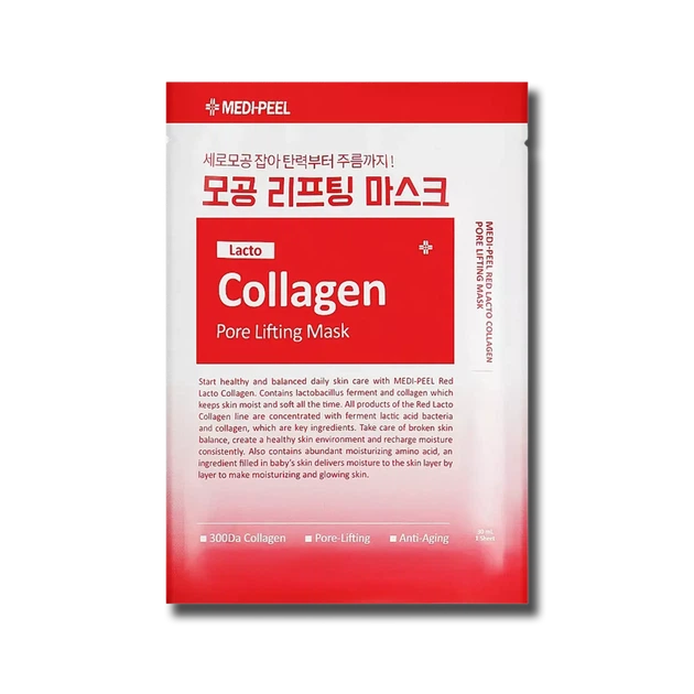 Тканина маска з ліфтинг-ефектом Medipeel Red Lacto Collagen Pore Lifting Mask, 1 шт - Фото 1 Тканина маска з ліфтинг-ефектом Medipeel Red Lacto Collagen Pore Lifting Mask, 1 шт - зображення 1