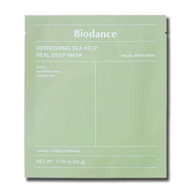 Освіжаюча гідрогелева маска з ламінарією BIODANCE Refreshing Sea Kelp Real Deep Mask 34g - Фото 1 Освіжаюча гідрогелева маска з ламінарією BIODANCE Refreshing Sea Kelp Real Deep Mask 34g - зображення 1