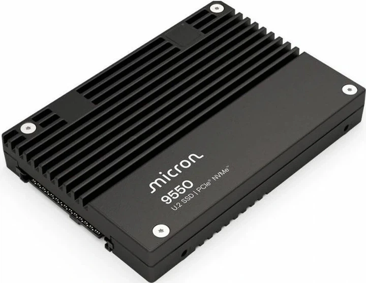 Диск SSD Micron 9550 Pro 30.72 TB U.2 SFF-8639 NVMe PCIe 5.0 x4 TLC 3D NAND (MTFDLAL3T8THG-1BP1DFCYYR) - зображення 3