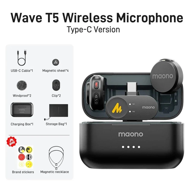 Петличный микрофон Maono Wave T5 Type-C для iPhone и Android