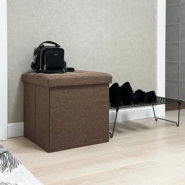 Пуф для хранения текстильный складной MBM HOME TH-03 BROWN коричневый - изображение 2